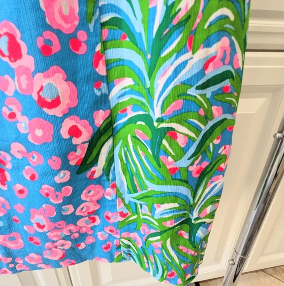 Lilly Pulitzer Mila Stretch Shift Dress Turquoise Shore I Spy Engineered Sz 8 - Picture 7 of 14